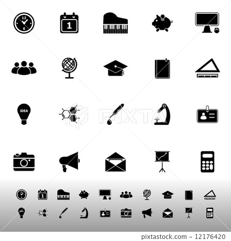 School icons on white background 12176420