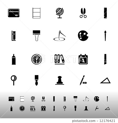General stationary icons on white background 12176421
