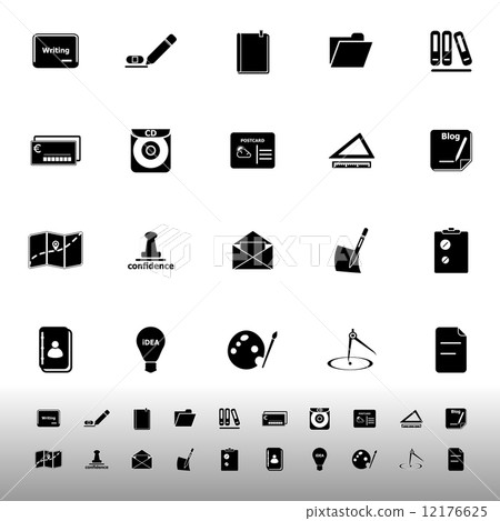 Writing related icons on white background 12176625