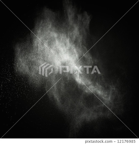 White powder exploding isolated on black White powder exploding isolated on black 12176985