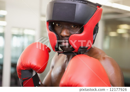 Male boxer in defensive stance 12177926