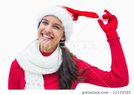 Beautiful festive woman smiling at camera 12178585