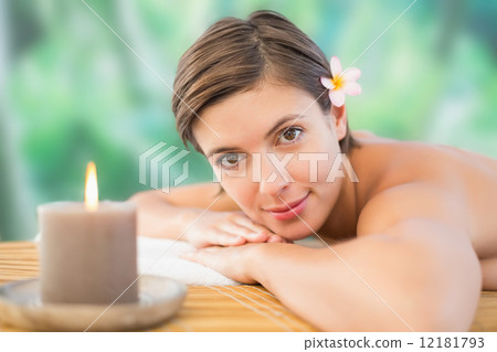 Close up of a beautiful woman on massage table 12181793