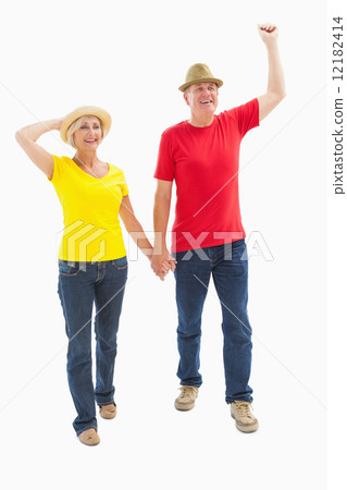 Mature couple walking and holding hands 12182414