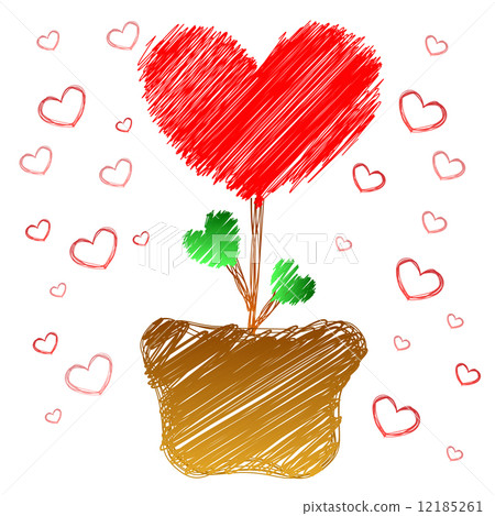 Heart tree in doodle style 12185261