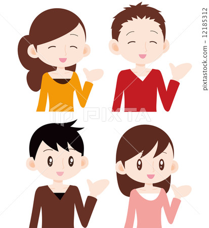 Men and women, 4 people upper body guidance 12185312