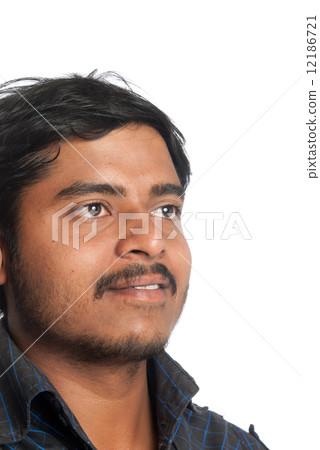 A close up young Indian man - isolated on white 12186721