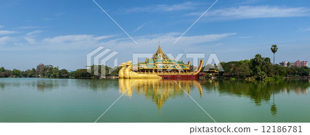 Karaweik - replica of Burmese royal barge, Yangon Karaweik - replica of Burmese royal barge, Yangon 12186781