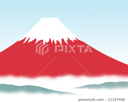 Red Fuji and the sea of clouds Red Fuji and the sea of clouds 12187406