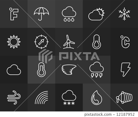 Outline icons thin flat design, modern line stroke style Outline icons thin flat design, modern line stroke style 12187952