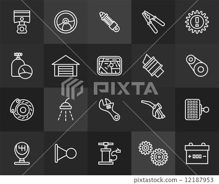 Outline icons thin flat design, modern line stroke style 12187953