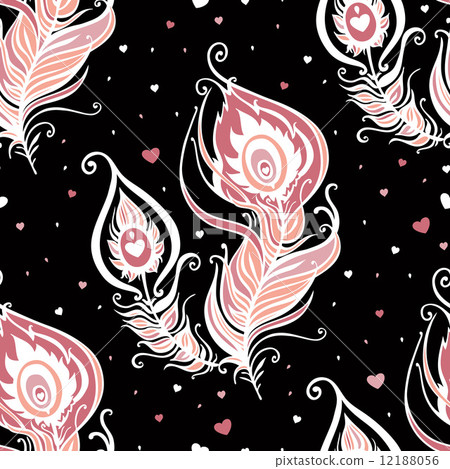 Beautiful peacock Feathers. Seamless background. 12188056