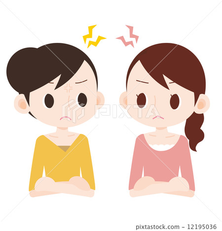 Two women conflicting conflicting with one another are irritated 12195036