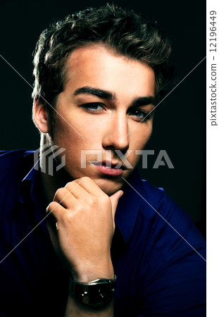 Closeup portrait of a handsome young man Closeup portrait of a handsome young man 12196449