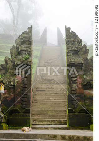 在巴厘島霧霧的爆裂門 12199092