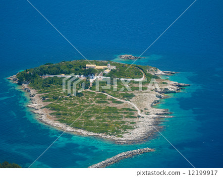 Aerial view of Paxos island Aerial view of Paxos island 12199917