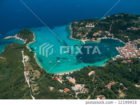 Aerial view of Paxos island Aerial view of Paxos island 12199918