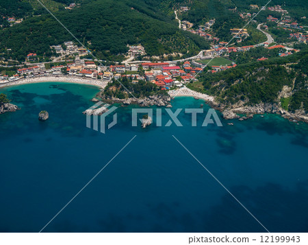 Aerial landscape of Parga Greece 12199943