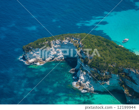 Aerial view of Paxos island Aerial view of Paxos island 12199944