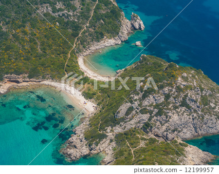 Limni beach in Paleokastritsa, Corfu Greece v Limni beach in Paleokastritsa, Corfu Greece v 12199957