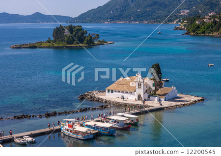 scene of Vlacherna monastery, Kanoni, Corfu 12200545