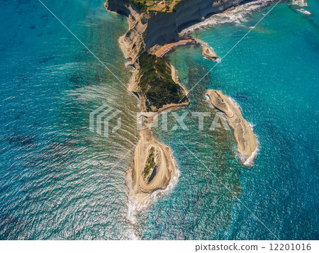 Aerial view on Sidari in Corfu Greece Aerial view on Sidari in Corfu Greece 12201016