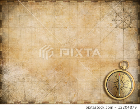 old map with brass compass as exploration and adventure backgrou old map with brass compass as exploration and adventure backgrou 12204879