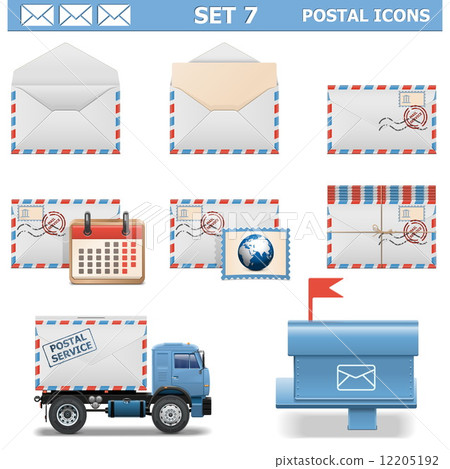 Vector Postal Icons Set 7 12205192
