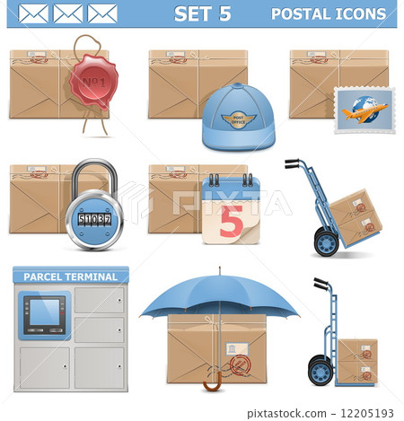 Vector Postal Icons Set 5 12205193