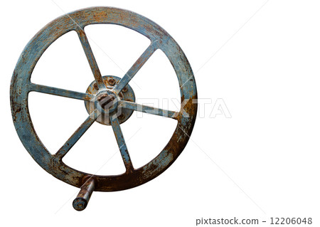 Isolated of old rusty floodgate valve 12206048