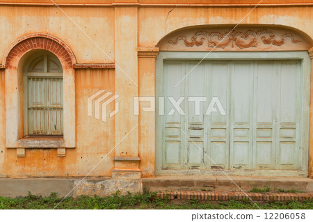 Colonial old building style at Tharae, Sakon Nakhon, Thailand. 12206058