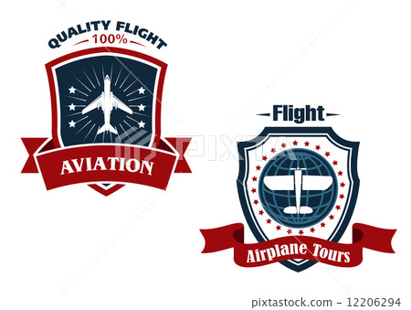 Airplane tours and aviation icons 12206294