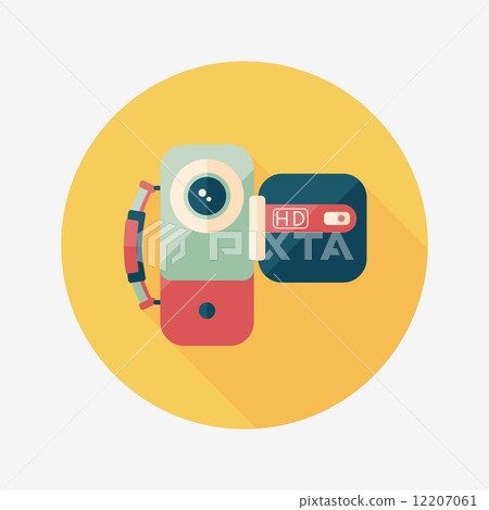 Video camera flat icon with long shadow Video camera flat icon with long shadow 12207061