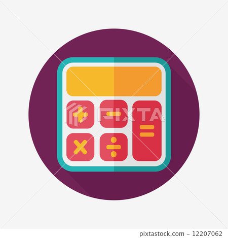 calculator flat icon with long shadow,eps10 12207062