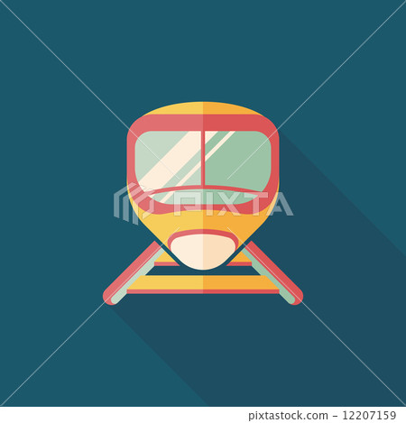 speed train flat icon with long shadow 12207159