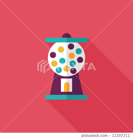 Gumball Machine flat icon with long shadow,eps10 - Stock Illustration ...