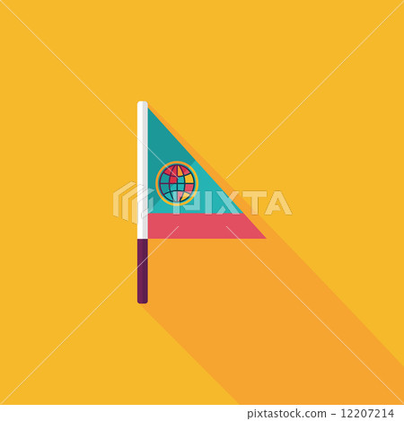 Flag flat icon with long shadow - Stock Illustration [12207214] - PIXTA