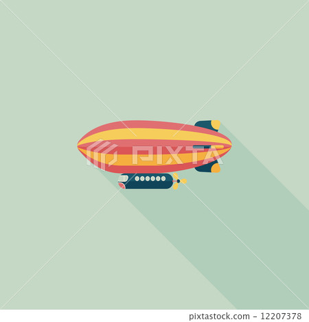 Airship flat icon with long shadow Airship flat icon with long shadow 12207378
