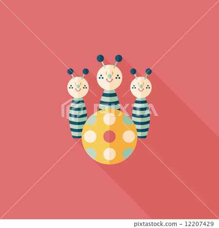Bowling toy flat icon with long shadow,eps10 Bowling toy flat icon with long shadow,eps10 12207429