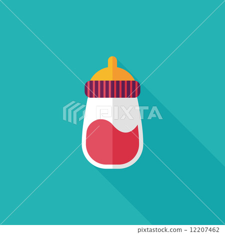 Baby bottle flat icon with long shadow,EPS 10 Baby bottle flat icon with long shadow,EPS 10 12207462
