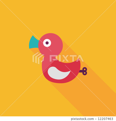 Duck toy flat icon with long shadow,eps 10 Duck toy flat icon with long shadow,eps 10 12207463
