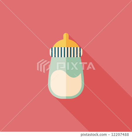 Baby bottle flat icon with long shadow,EPS 10 Baby bottle flat icon with long shadow,EPS 10 12207488