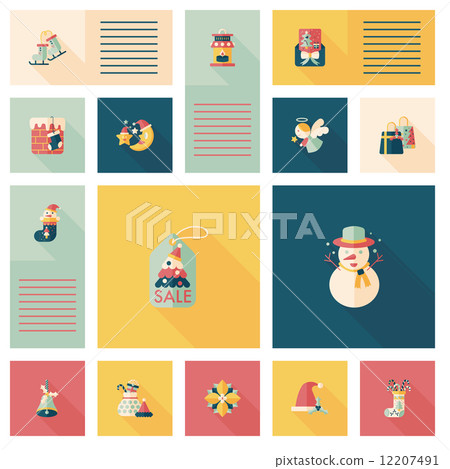 Merry Christmas flat icon with long shadow,eps10 12207491