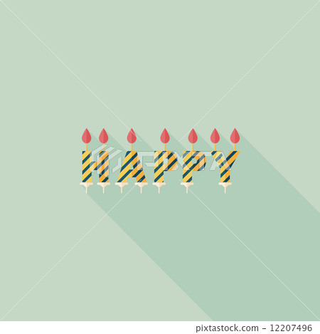 Birthday candles flat icon with long shadow,eps10 12207496