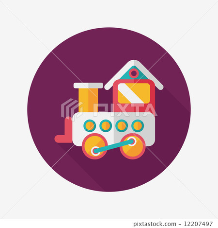 Train toy flat icon with long shadow,EPS 10 Train toy flat icon with long shadow,EPS 10 12207497