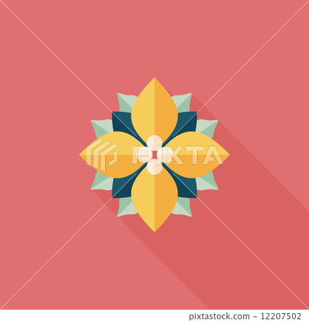 poinsettia flat icon with long shadow, eps10 poinsettia flat icon with long shadow, eps10 12207502