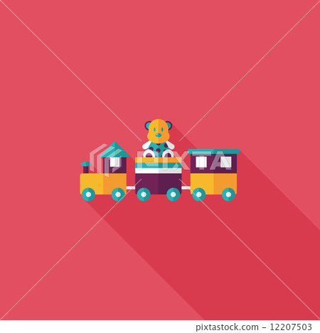 Train toy flat icon with long shadow,EPS 10 Train toy flat icon with long shadow,EPS 10 12207503