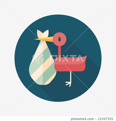 bird and baby flat icon with long shadow,eps10 bird and baby flat icon with long shadow,eps10 12207505