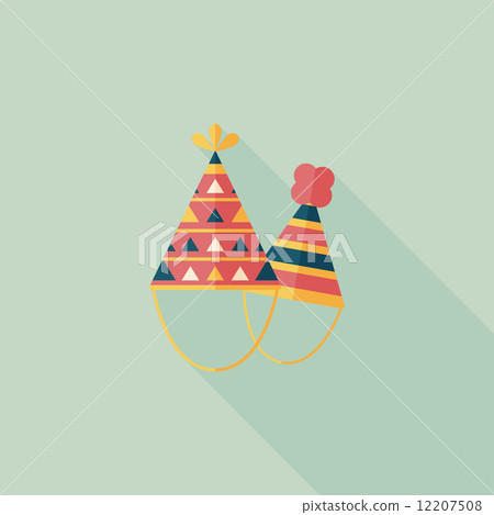Birthday hat flat icon with long shadow,eps10 Birthday hat flat icon with long shadow,eps10 12207508