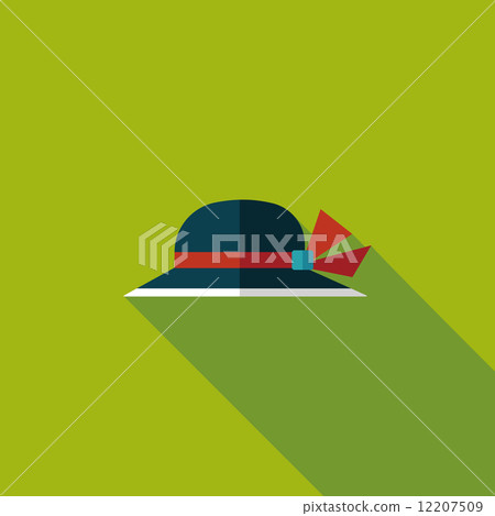 Women hat flat icon with long shadow Women hat flat icon with long shadow 12207509